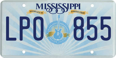 MS license plate LPO855