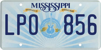 MS license plate LPO856