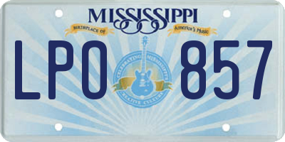 MS license plate LPO857