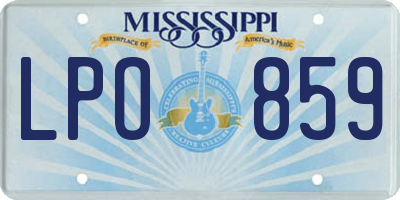 MS license plate LPO859