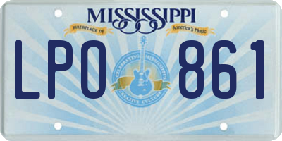 MS license plate LPO861