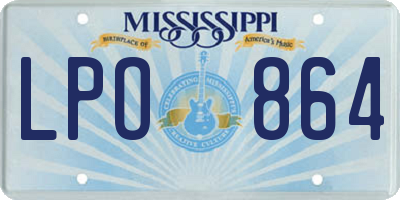 MS license plate LPO864