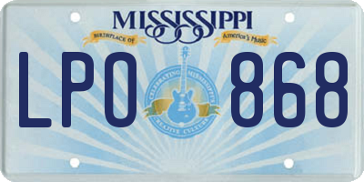 MS license plate LPO868