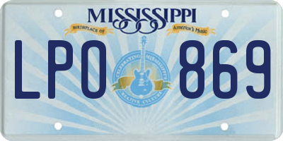 MS license plate LPO869