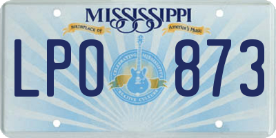 MS license plate LPO873