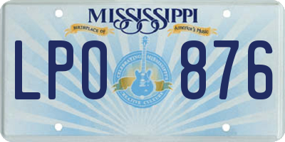 MS license plate LPO876