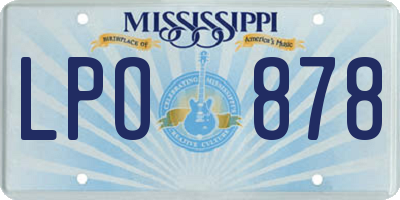 MS license plate LPO878