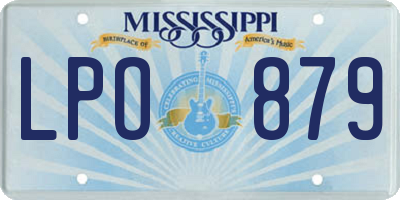 MS license plate LPO879
