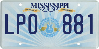 MS license plate LPO881