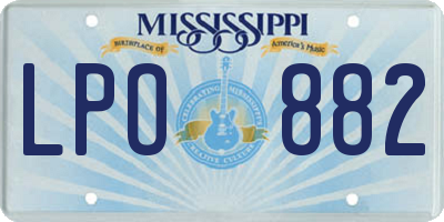MS license plate LPO882