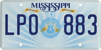 MS license plate LPO883