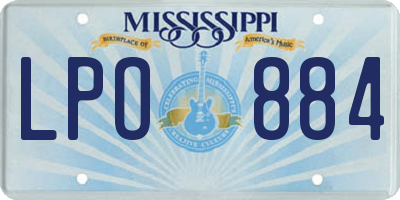 MS license plate LPO884