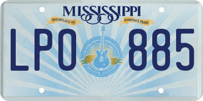MS license plate LPO885