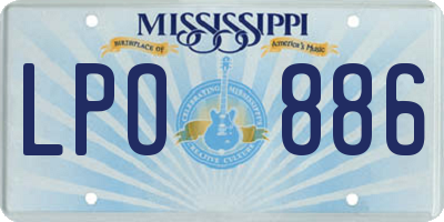 MS license plate LPO886