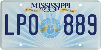 MS license plate LPO889