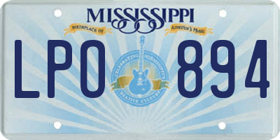 MS license plate LPO894
