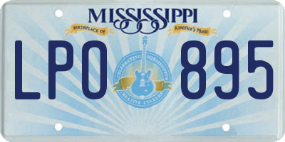 MS license plate LPO895