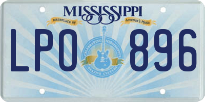 MS license plate LPO896
