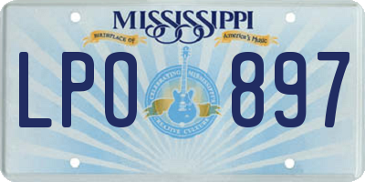 MS license plate LPO897
