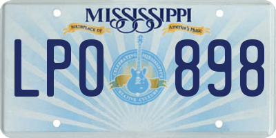 MS license plate LPO898