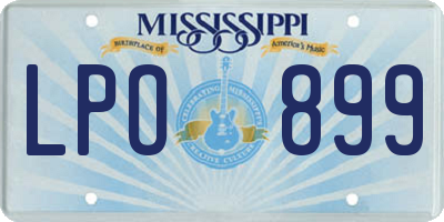 MS license plate LPO899