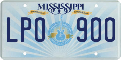MS license plate LPO900