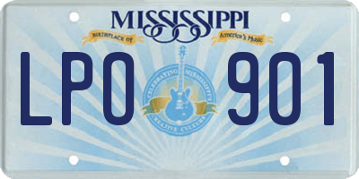 MS license plate LPO901