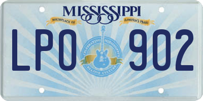 MS license plate LPO902