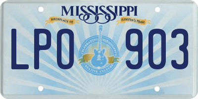 MS license plate LPO903