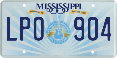 MS license plate LPO904