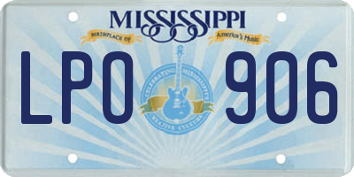 MS license plate LPO906
