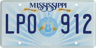 MS license plate LPO912