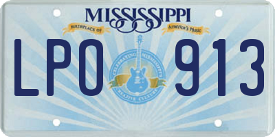 MS license plate LPO913