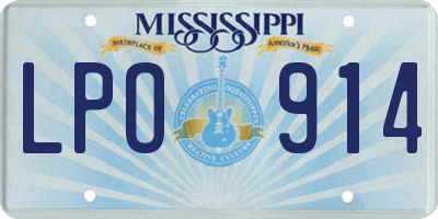 MS license plate LPO914