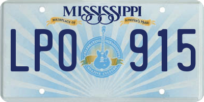 MS license plate LPO915