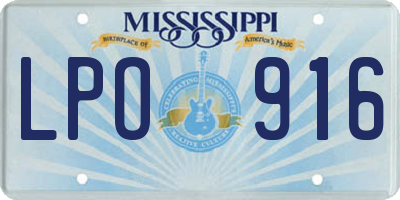 MS license plate LPO916