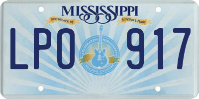 MS license plate LPO917