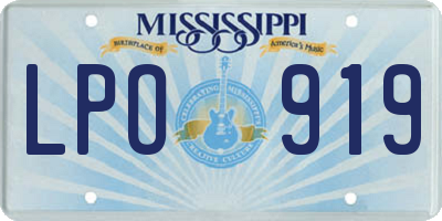 MS license plate LPO919