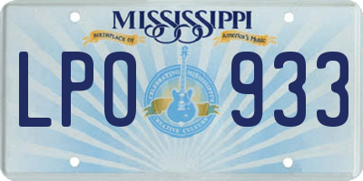 MS license plate LPO933