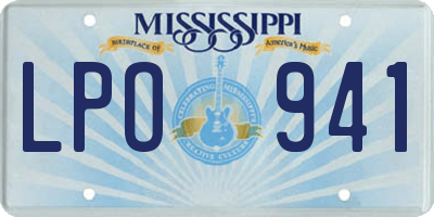 MS license plate LPO941
