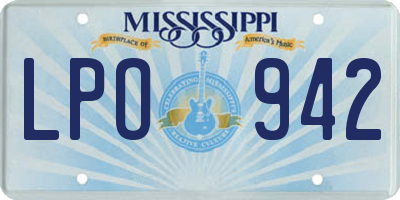 MS license plate LPO942