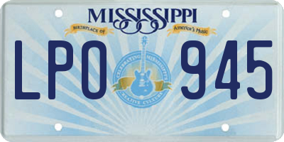 MS license plate LPO945