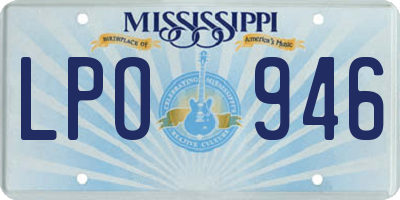 MS license plate LPO946