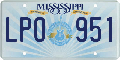 MS license plate LPO951