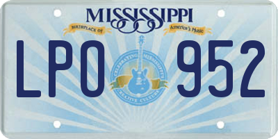 MS license plate LPO952