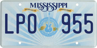 MS license plate LPO955
