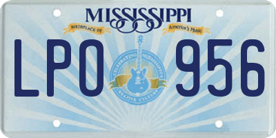 MS license plate LPO956