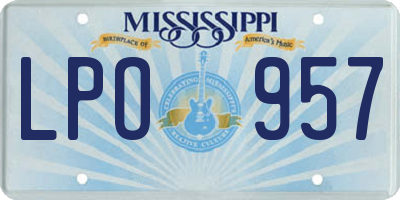 MS license plate LPO957