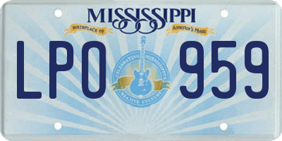 MS license plate LPO959