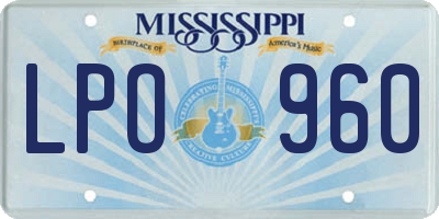MS license plate LPO960